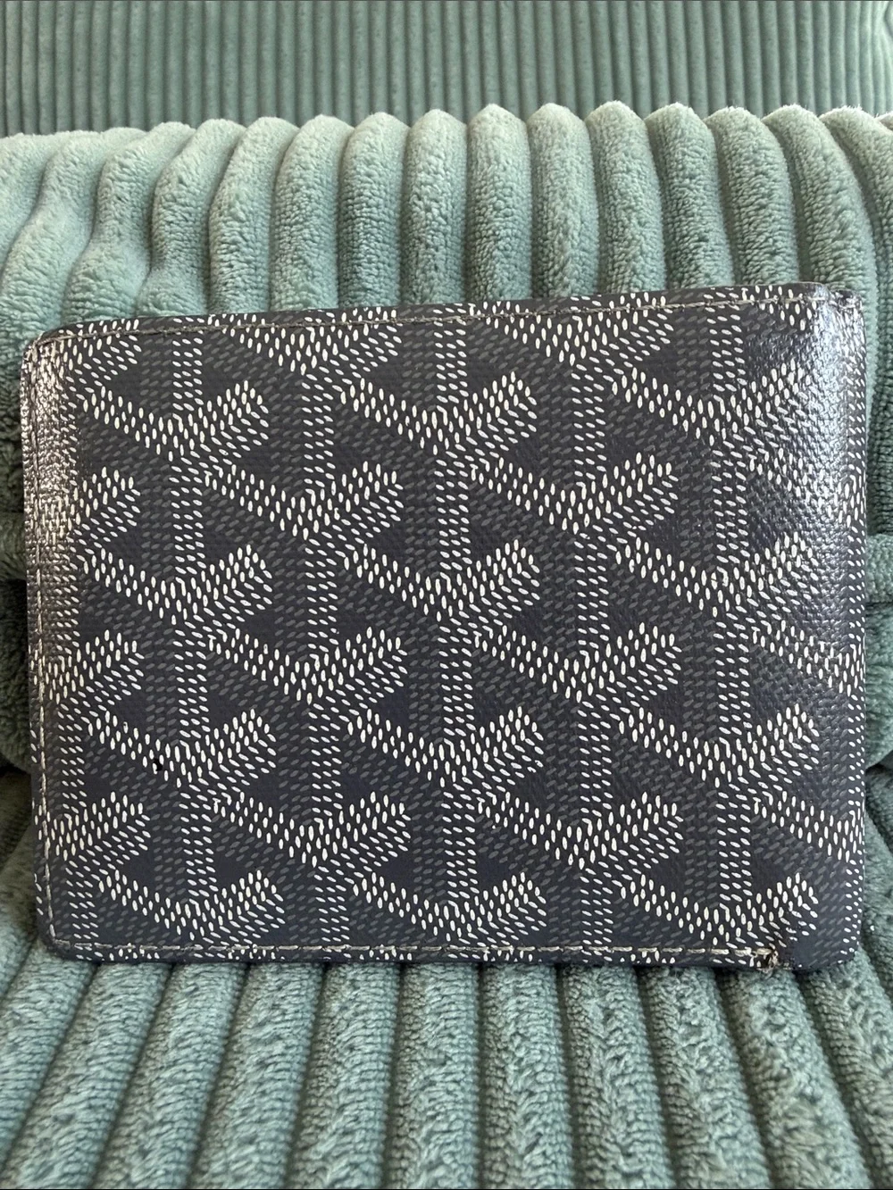 Goyard Gray Chevron Bifold Wallet